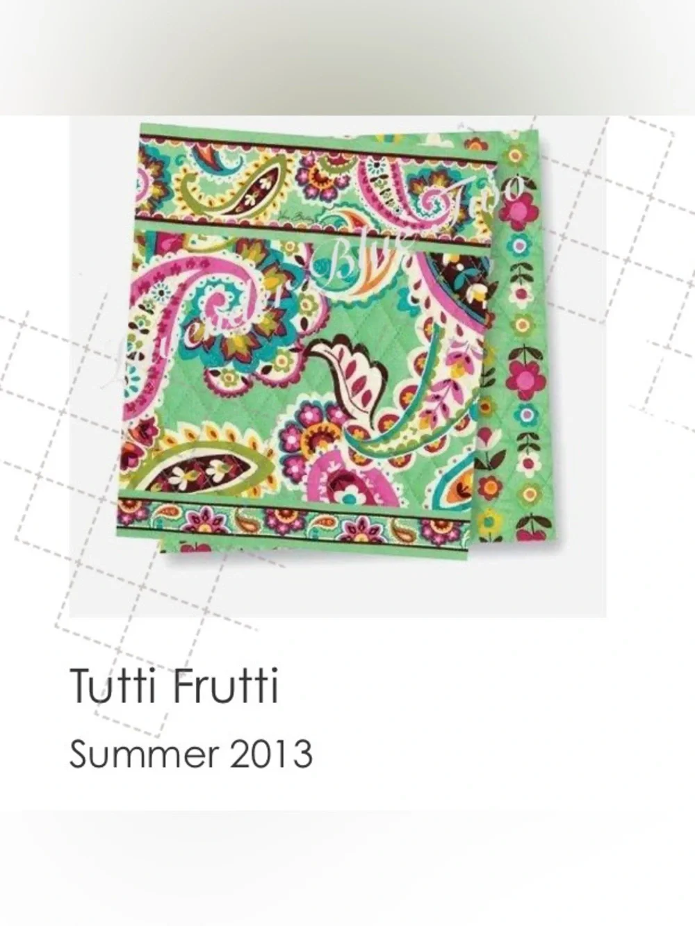 VERA BRADLEY Tutti Frutti 2013 Holiday Tote Green Pink Paisley Snap Satchel Y2K